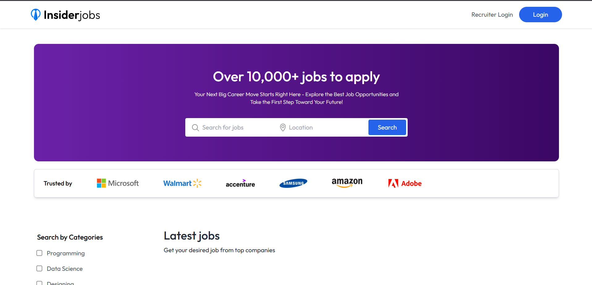 Job Portal home page